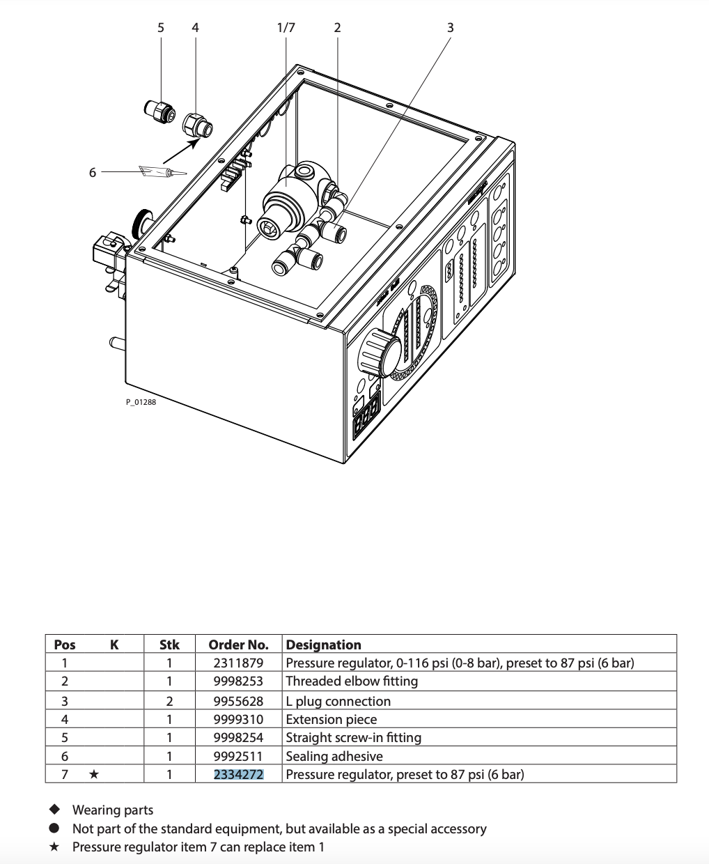 Wagner Sprint Pressure Regulator: Your Ideal 6 Bar/87 psi Solution (Part#: 2334272)