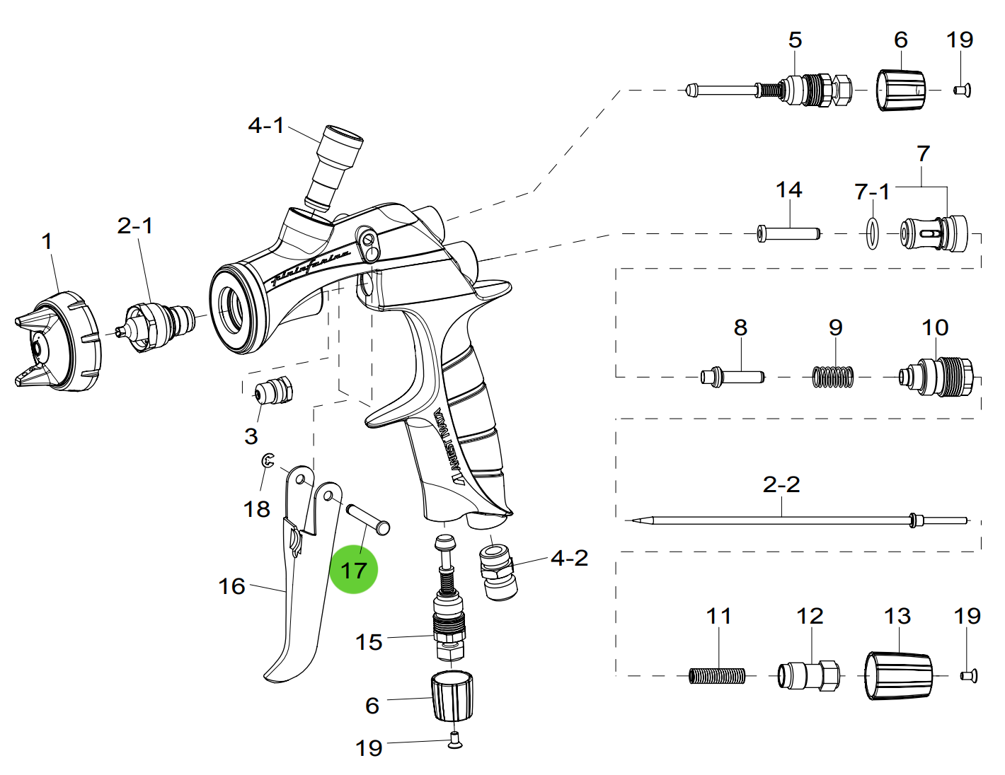 Anest Iwata LS400/LS400H Trigger Stud - A Must-Have for Precision Work!