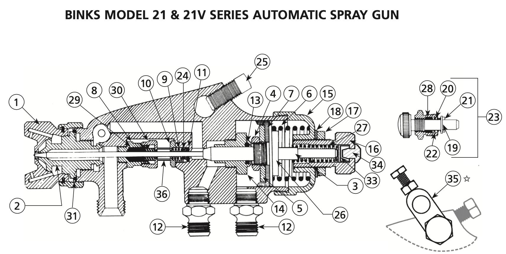 Binks Model 21 Automatic Gun - Must - Have Repair Kit!