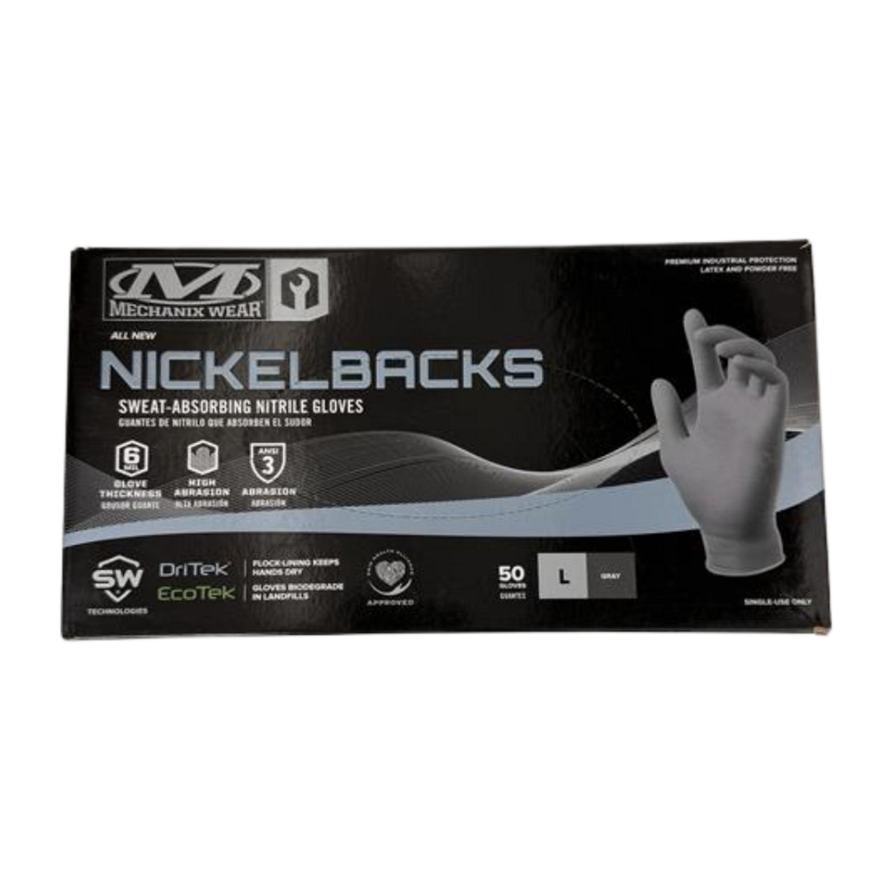 Mechanix Wear Super Absorbent & Grippy Nickelbacks Nitrile Gloves