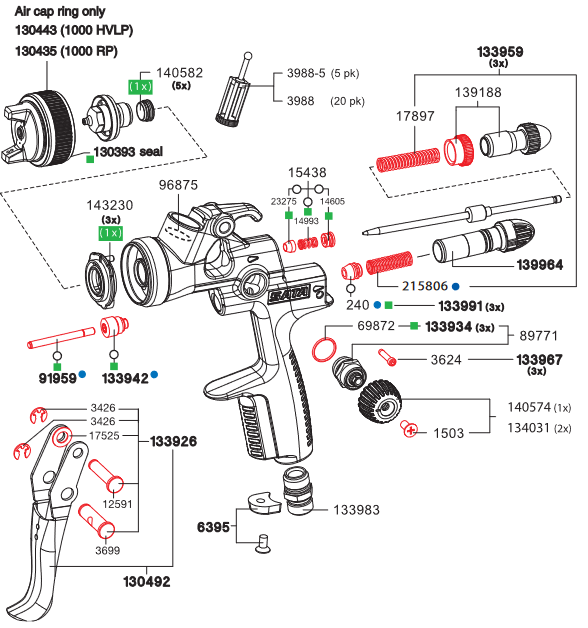 SATAjet 1000 B 1.6 Drall/Twisted RP Nozzle Set - The Ultimate Glue Spraying Solution