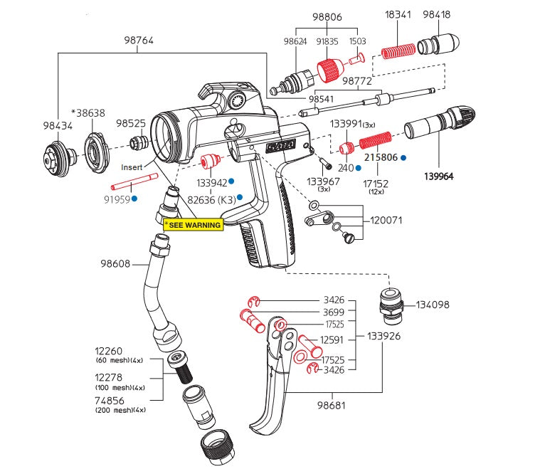SATAjet 3000 K Spray Mix: Premium Pre - Nozzle and Needle Tip