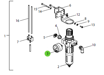 Wagner 9998677 Pressure Gauge 0 - 10 Bar (D40) - Your Reliable Pressure Monitoring Solution!