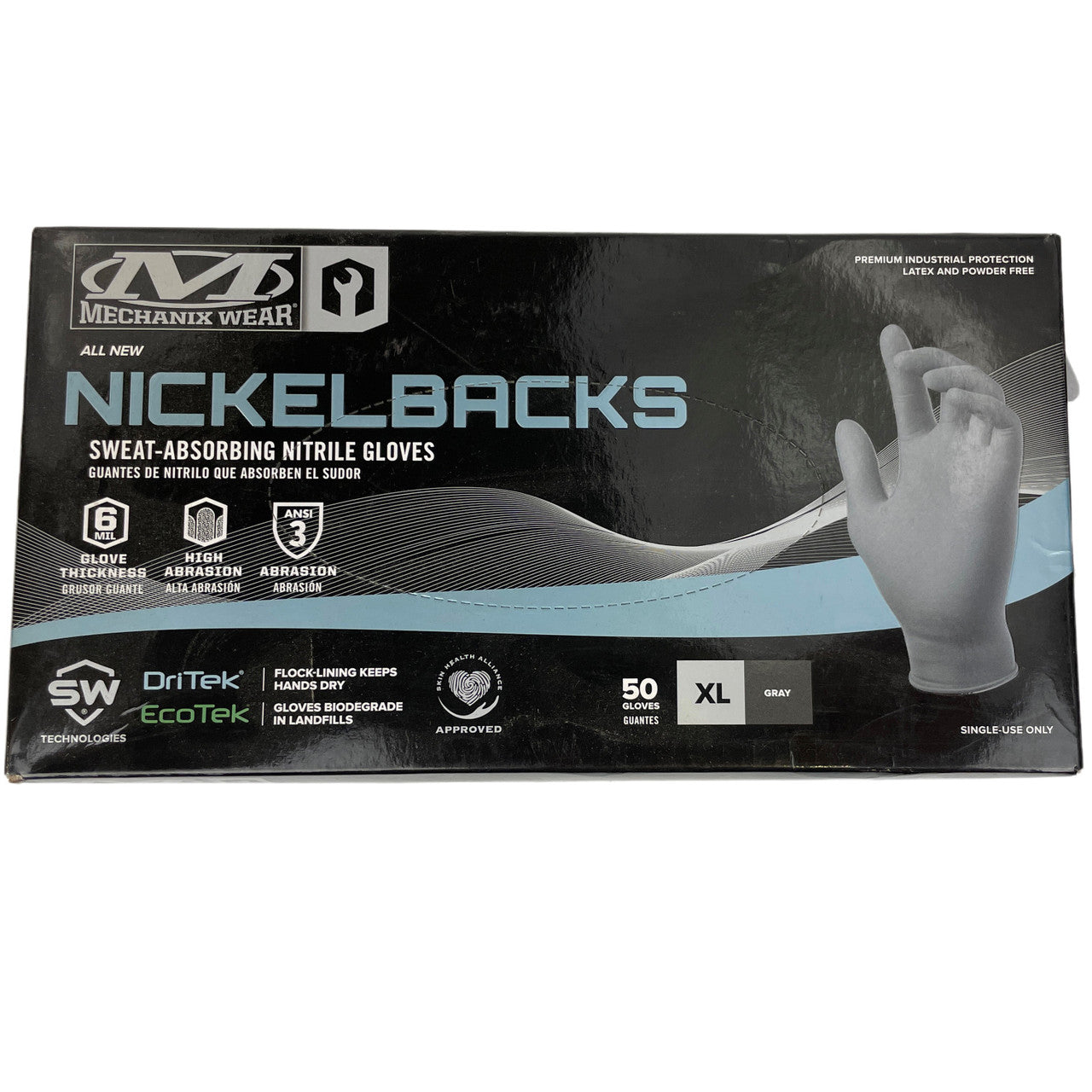 Mechanix Wear Super Absorbent & Grippy Nickelbacks Nitrile Gloves