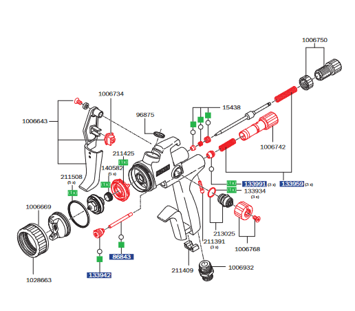SATAjet® 5000 B PHASER: Unleash Precision with Material Flow Control & Counter Nut
