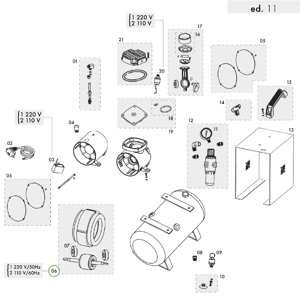 Sagola CP 1000 - Get Your Power-Packed Stator, Rotor & Bearings Kit Now! 110V/60Hz
