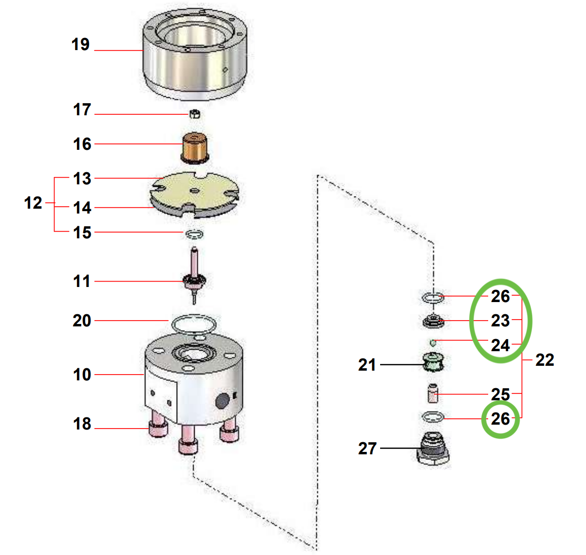 Sames® Stainless Steel Seat-Ball Assembly 155-271-731 for Airmix® Inline Pressure Regulator - A Must-Have!