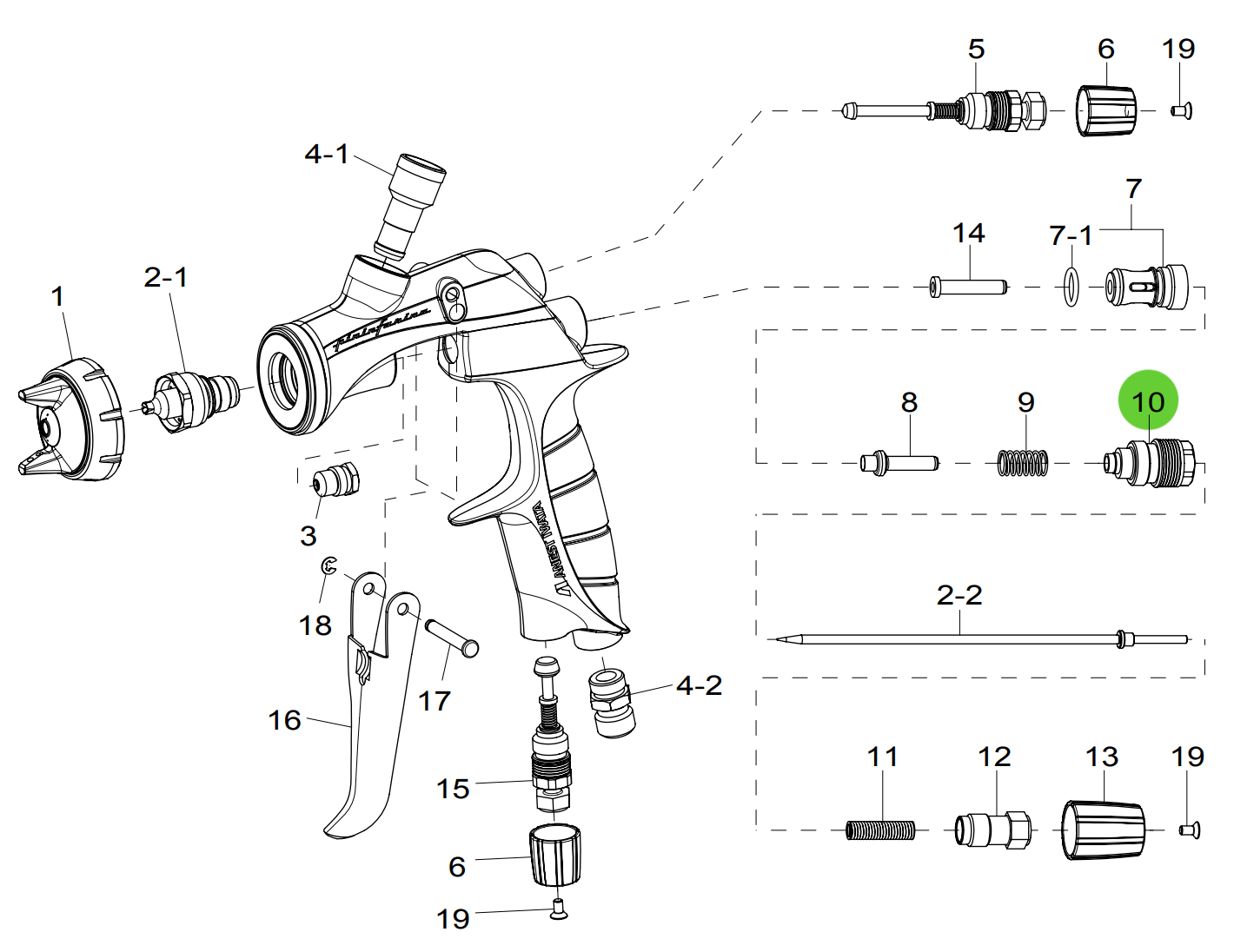 Anest Iwata's Amazing Fluid Adjust Guide Set for WS-400 and LS400