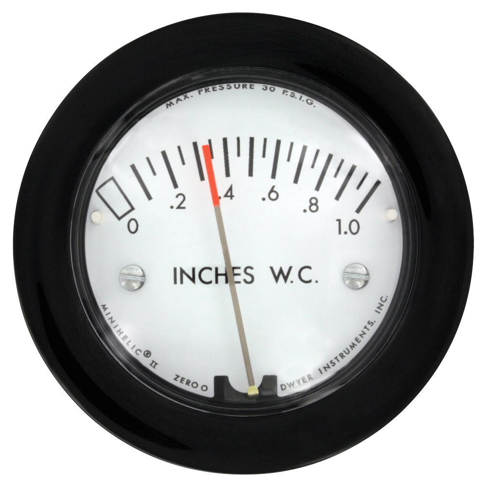 Get Accurate Readings with Our 0-10” W.C. Differential Pressure Gauge! 1/8” Male NPT Connection