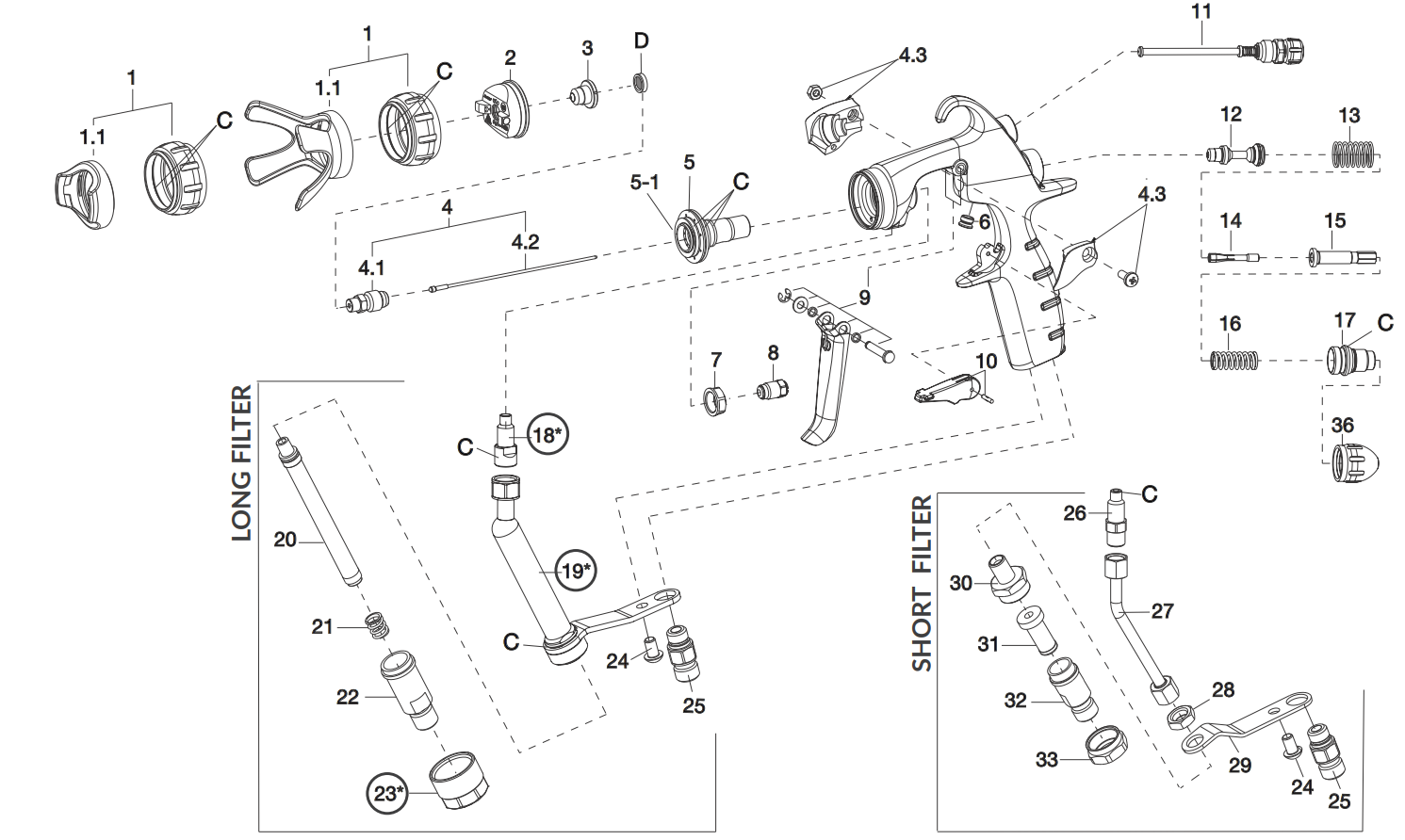 Anest Iwata W2KIT100: Premium Air Dispersement O-Ring Spray Guns for MSGS Series