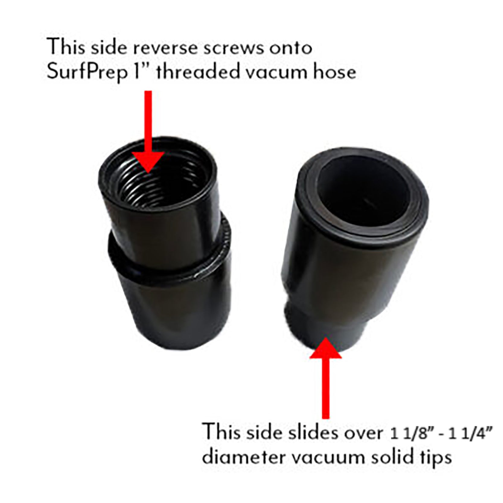 SurfPrep 1″ - 1.25 to 1 1/8″ Vacuum Hose Reducer: Transform Your Vacuum Setup!