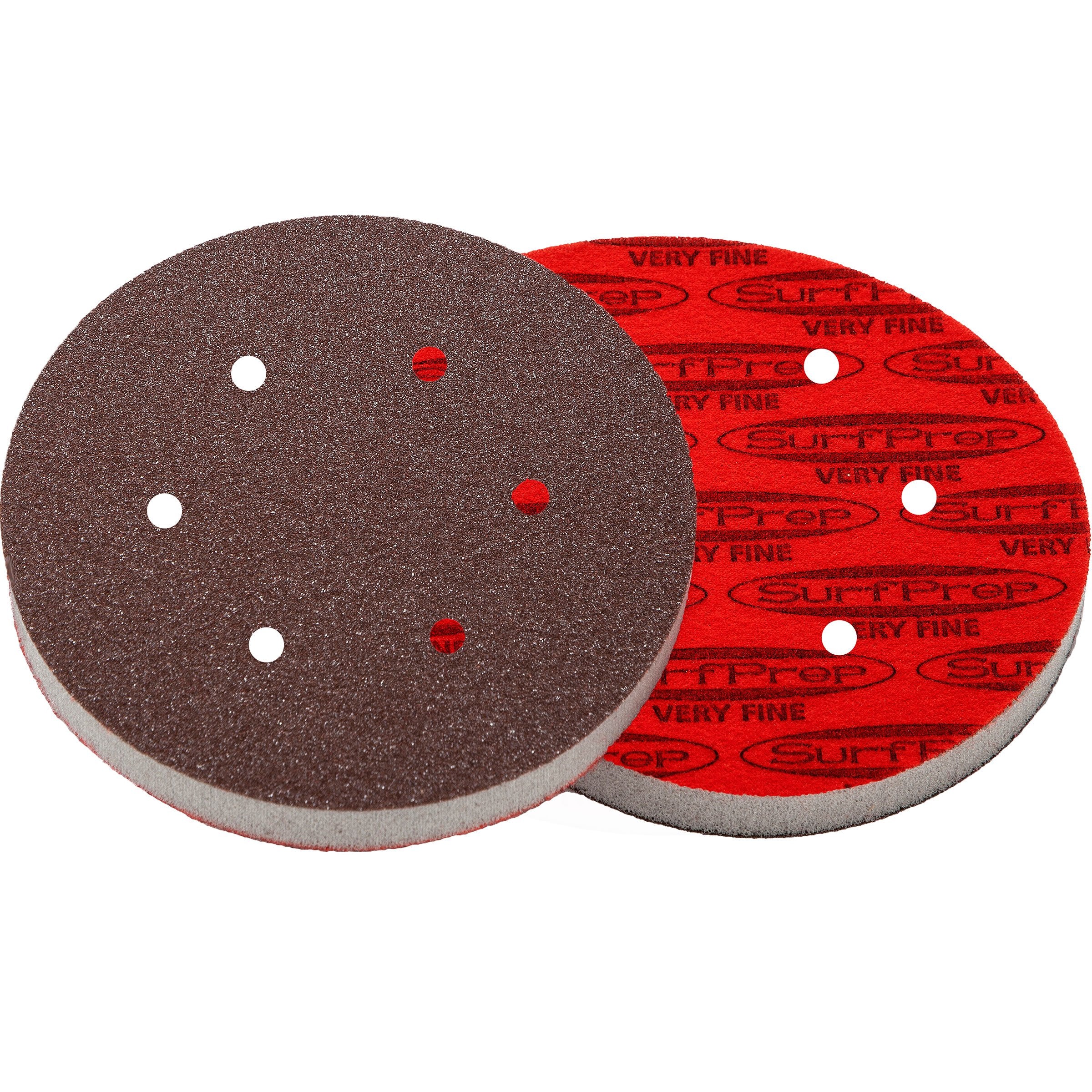 SurfPrep Premium 6" Foam Discs - 10mm Thick Red Aluminum Oxide, 10 Pads/Box - A Must-Have for Perfect Sanding!
