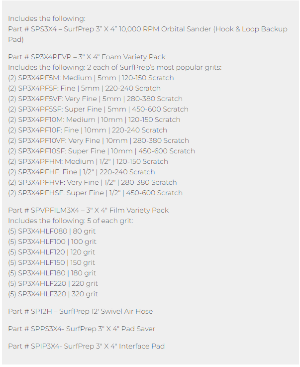 Surfprep 3 x 4 Storm Air ProFoam Sanding System Kits - Your Ultimate Sanding Solution!